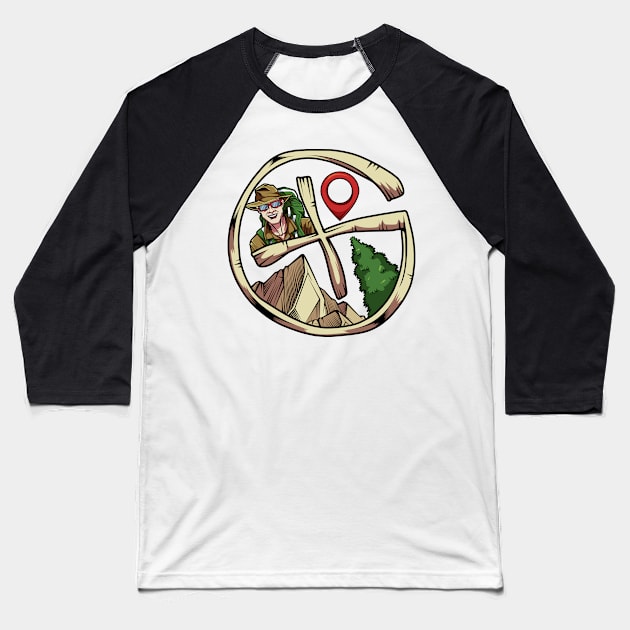 Geocaching Baseball T-Shirt by Lumio Gifts